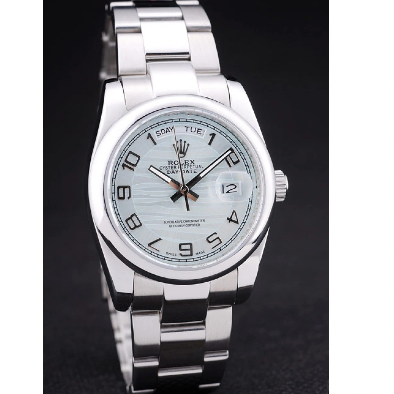 Best AAA Replica Sites White Polished 7470 Dial Bezel Silver DayDate Rolex 1016